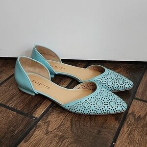 EUC Talbots Edison Vachetta Perforated Flats Tiffany Blue Size 7.5​​​​